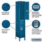 Salsbury Industries Wardrobe Locker, 78inH x 15inW, Steel, Blue 52165BL-U